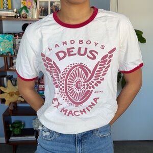 Deus Ex Machina White Ringer Tee